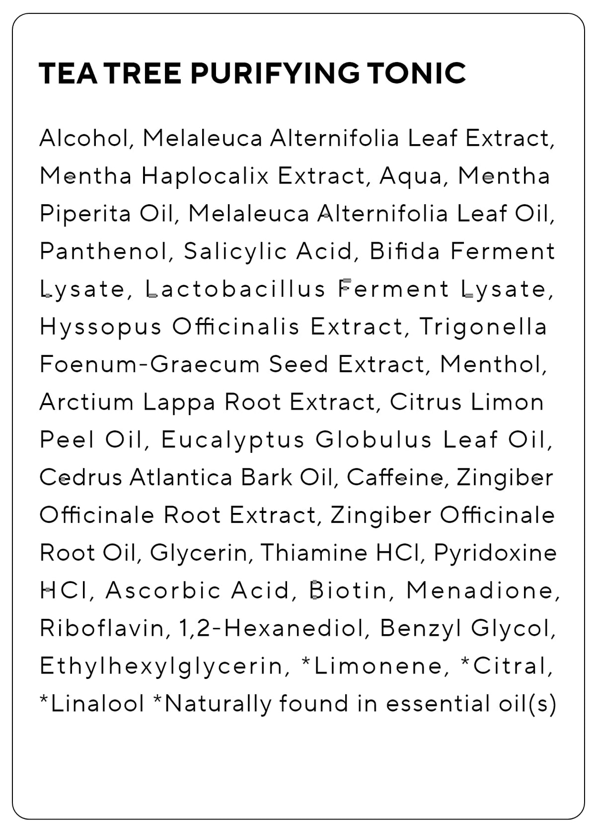 Tea Tree Purifying Tonic 3.38 oz K14336