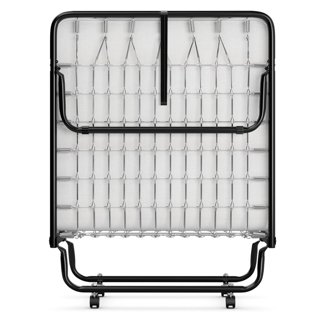 Folding Bed with Memory Foam Mattress and Metal Frame on Wheels F324091