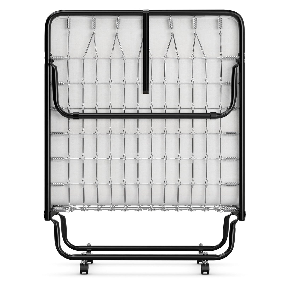 Folding Bed with Memory Foam Mattress and Metal Frame on Wheels F324091