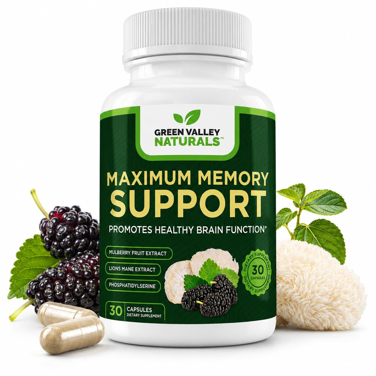 Lion's Mane Mulberry Phosphatidylserine 30 Capsules I44172