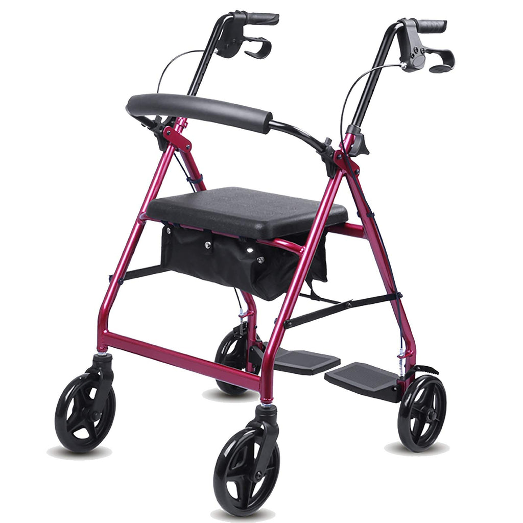 Blue Rolling Walker with Seat Basket Brakes Q1033