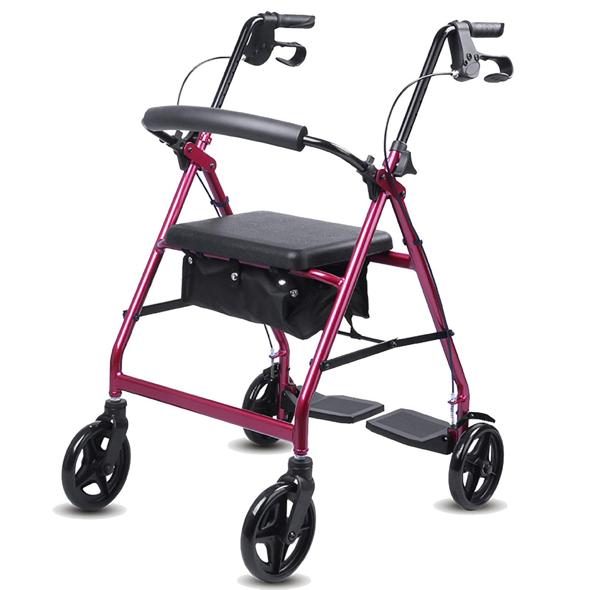 Blue Rolling Walker with Seat Basket Brakes Q1033