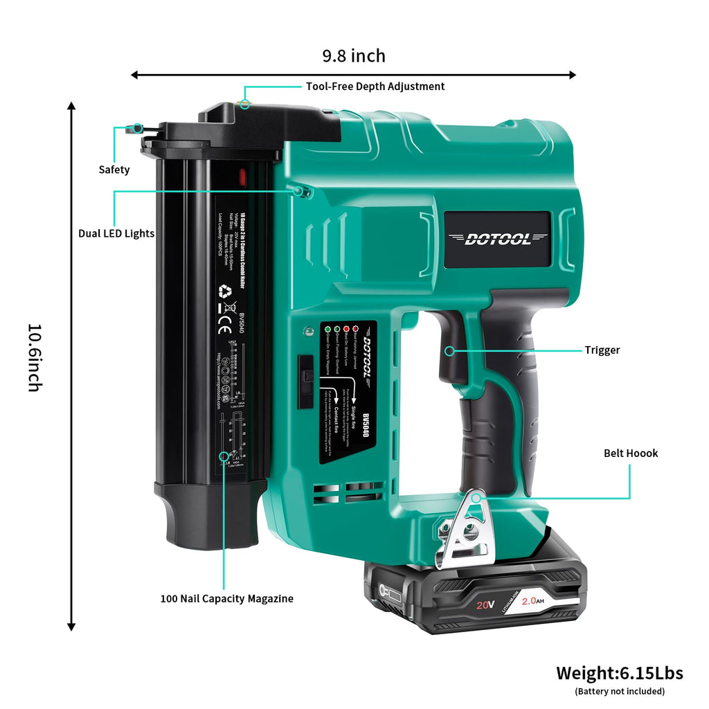 20V Cordless Brad Nailer Kit 2 in 1 Electric Nail Gun S94579