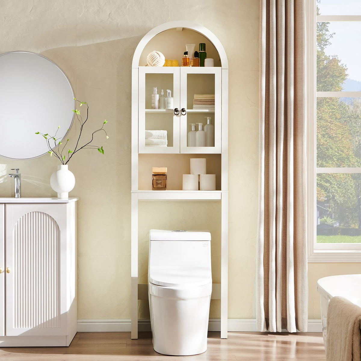 Antique White Over The Toilet Storage Cabinet V53750
