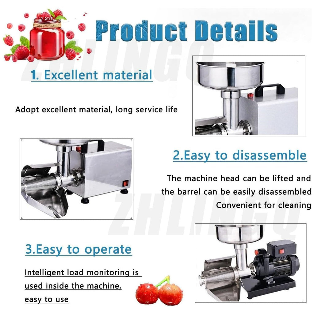 450W Electric Tomato Strainer with Funnel and Trough R790