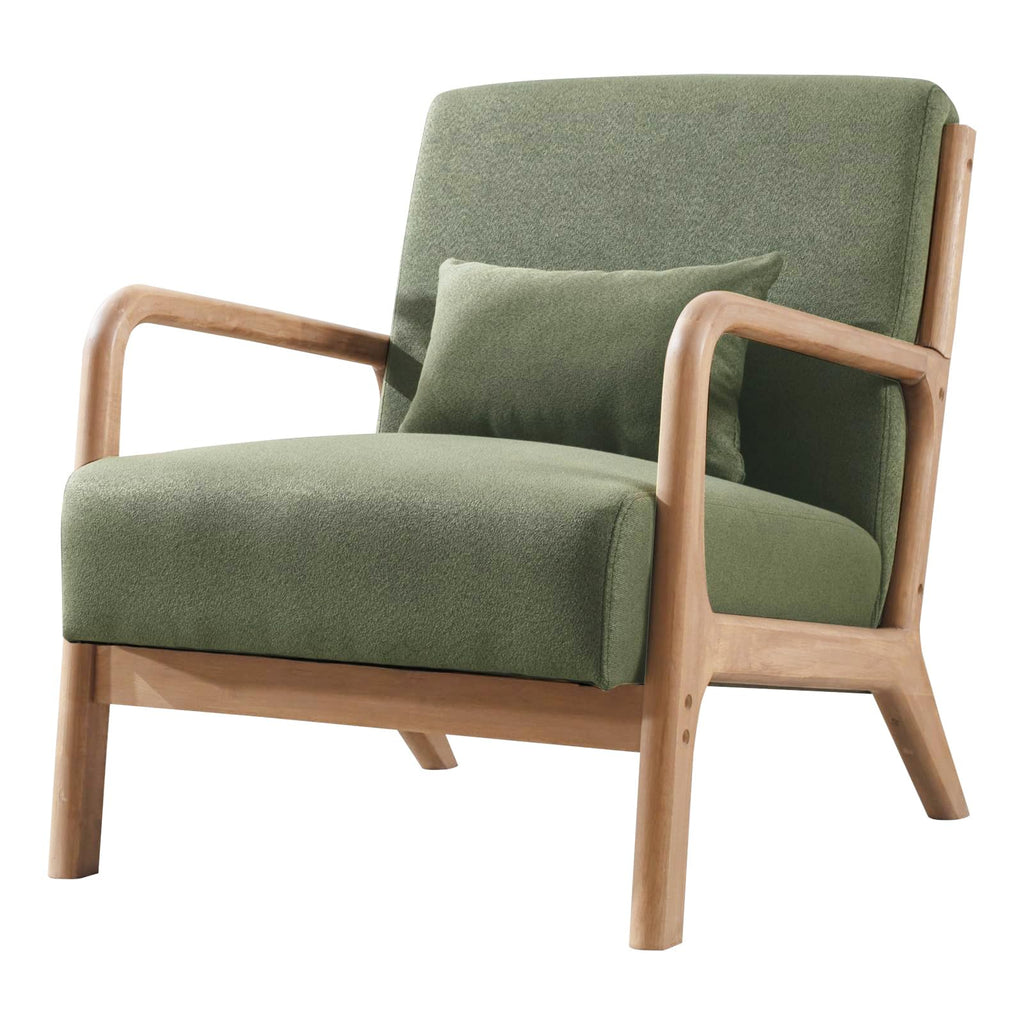 Mid Century Modern Accent Chairs Set of 2 Fabric Wood Armchair N164