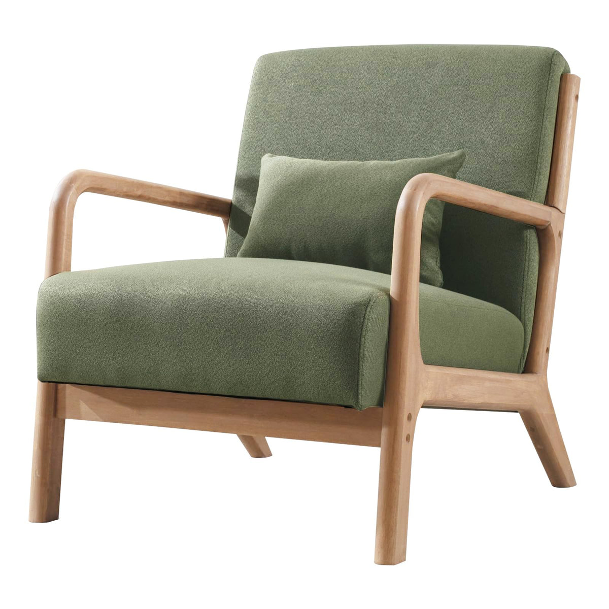 Mid Century Modern Accent Chairs Set of 2 Fabric Wood Armchair N164