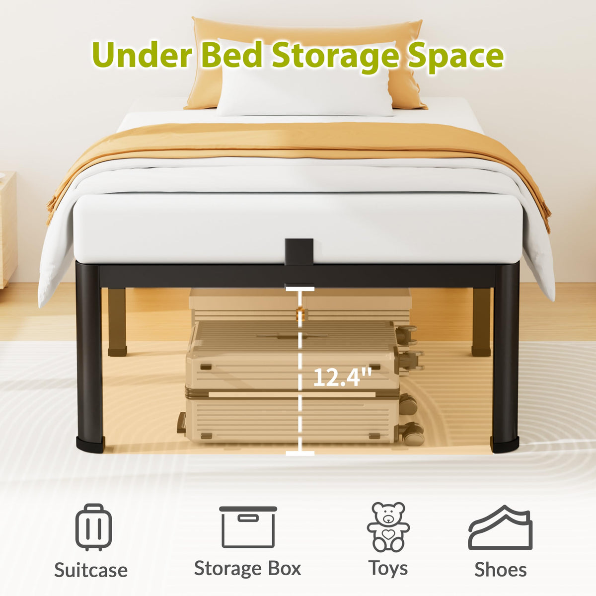 14 Inch Twin Metal Bed Frame F226304