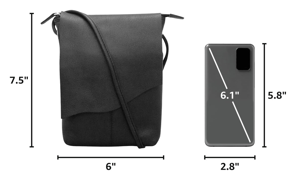 Leather Mini Crossbody Bag with RFID Blocking R2196
