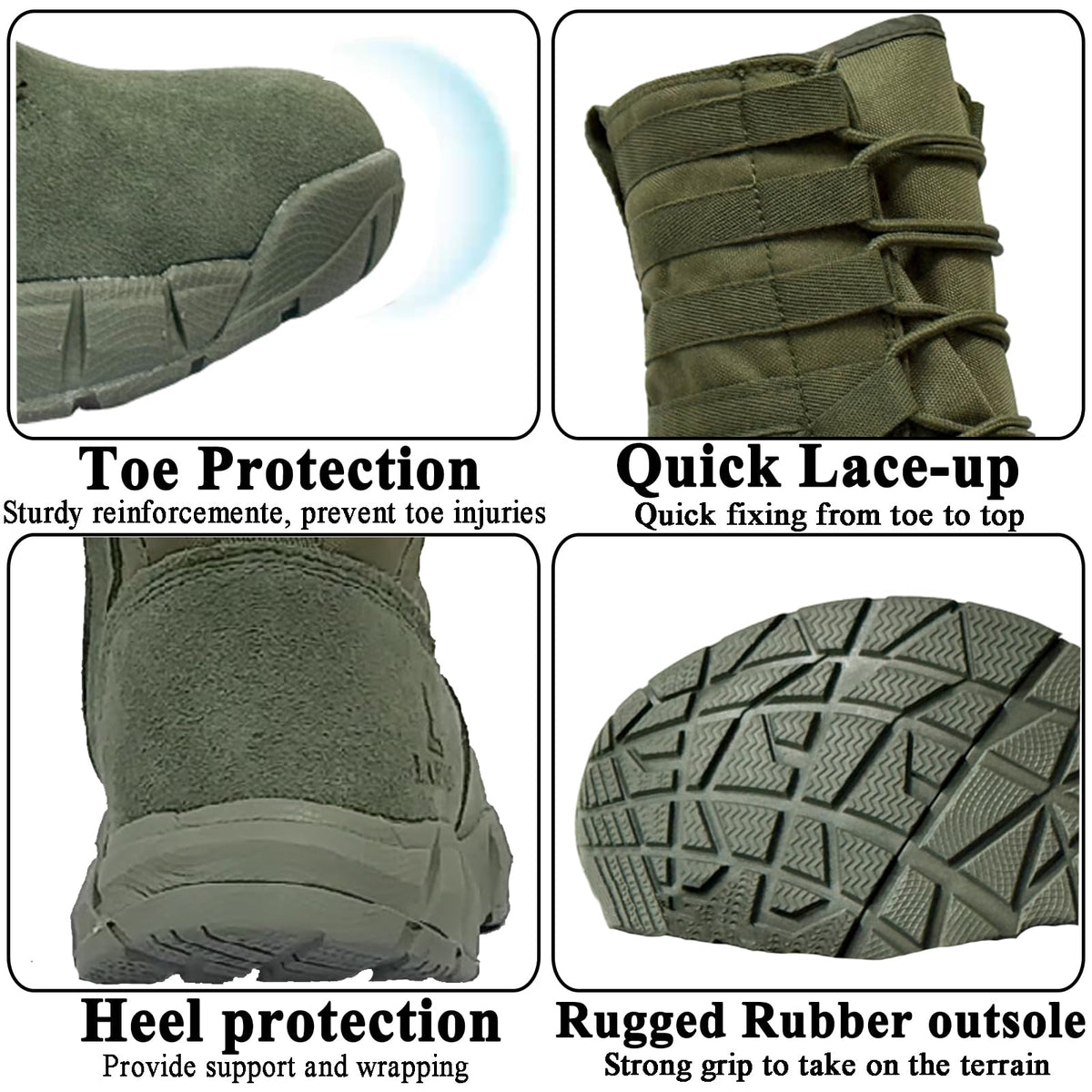 Lightweight Side Zip Tactical Boots I2165