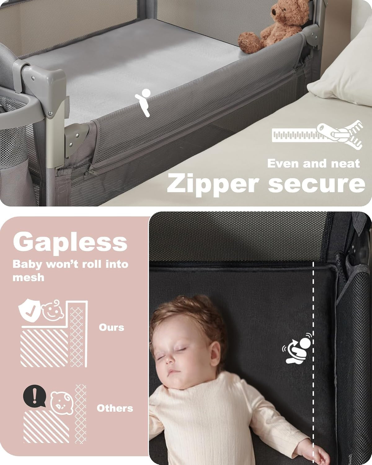 4-in-1 Baby Bassinet, Bedside Sleeper, Playard, Changing Table N926732