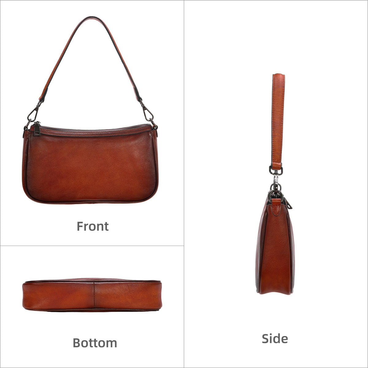 Leather Crossbody Bags with Two Straps N801