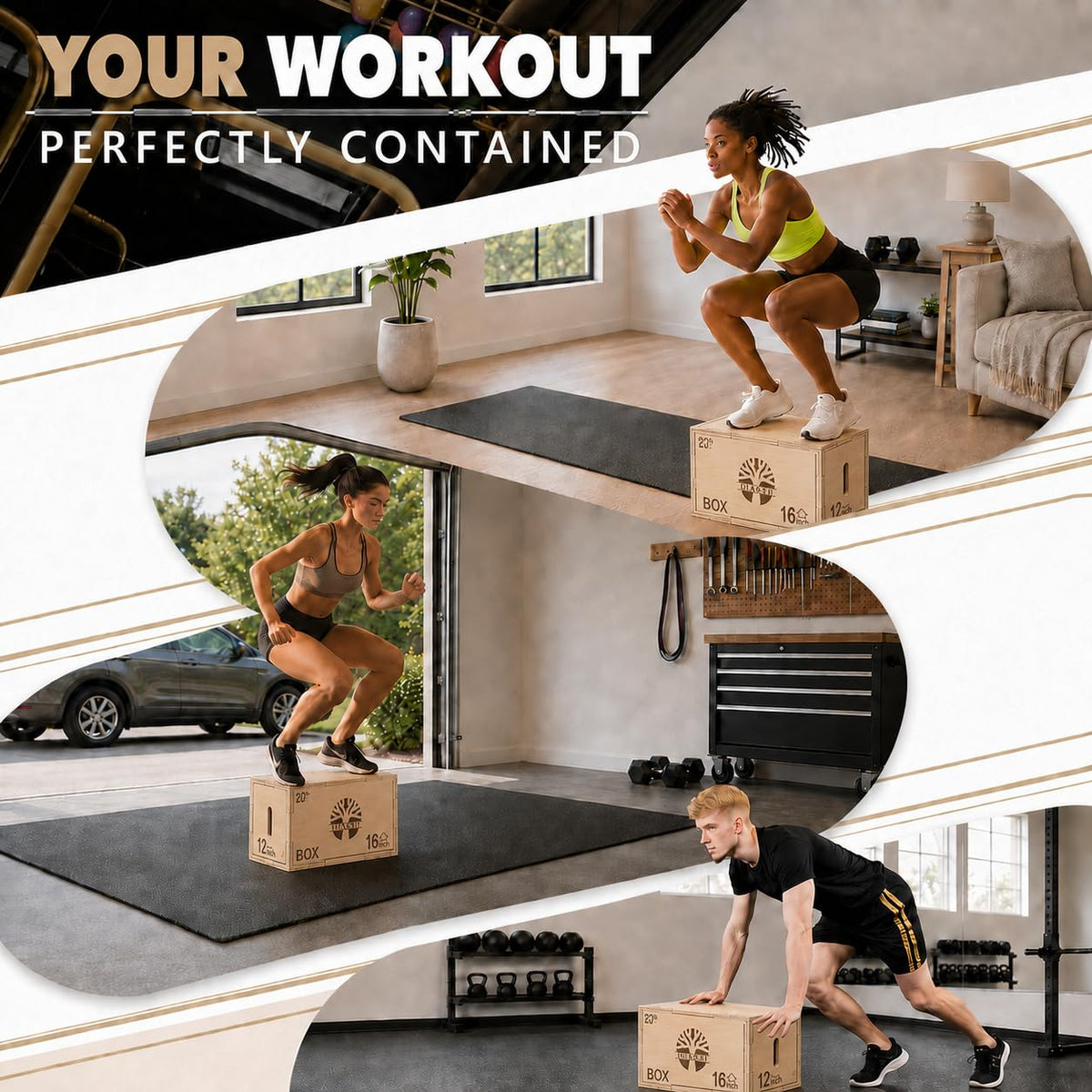 3-in-1 Wood Plyometric Jump Platform J166