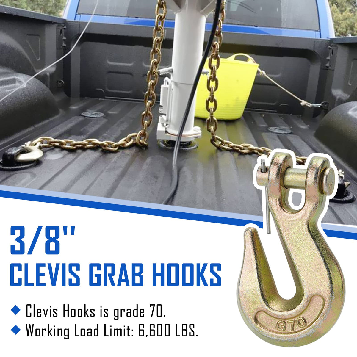 3/8" Grade 70 Forged Steel Clevis Grab Hooks H204