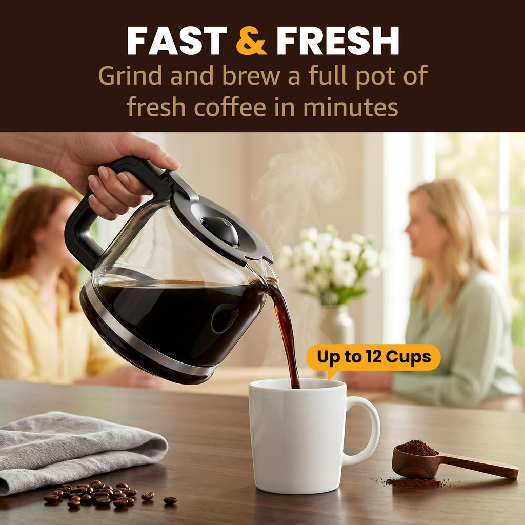 12-Cup Coffee Maker with Built-In Grinder V817