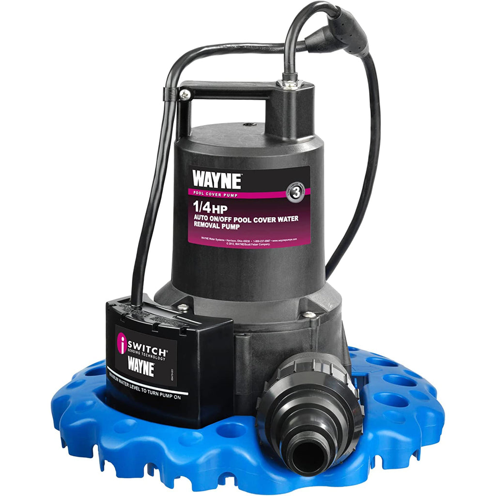 Blue Pool Cover Pump & 5/8 in. x 100 ft. Garden Hose K9883