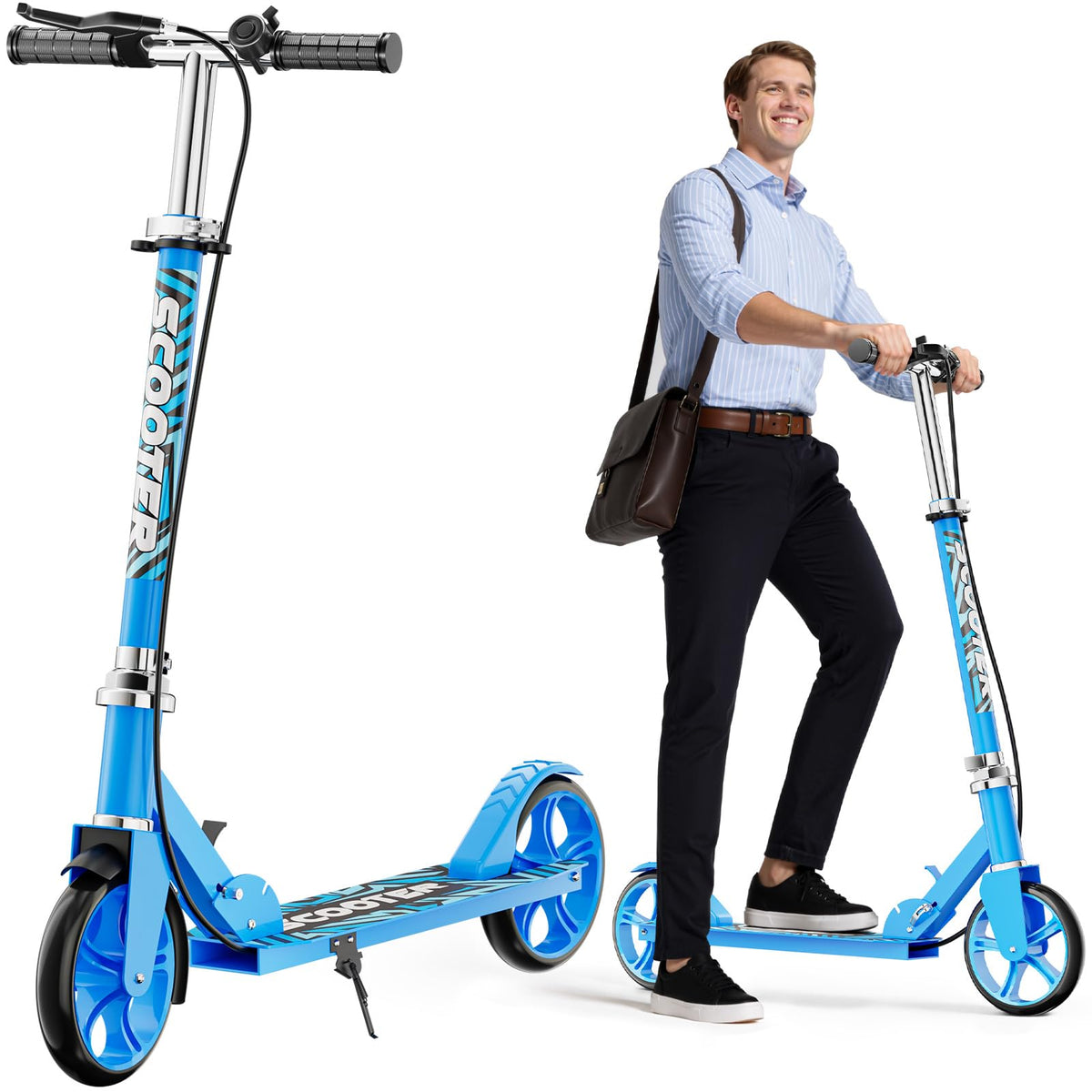 Lightweight Foldable Scooters with 8-Inch Wheels and Hand Brake J861418