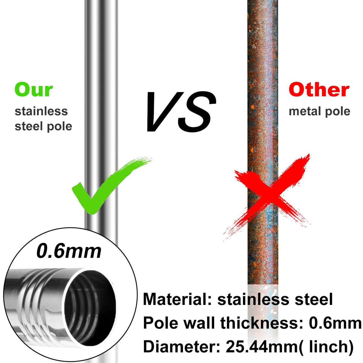 Heavy Duty Stainless Steel Flag Pole Kit C252615
