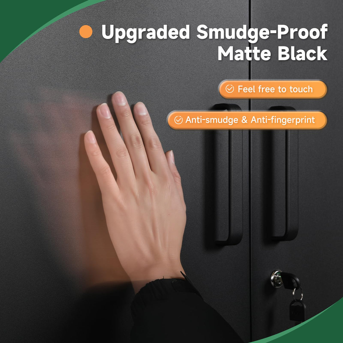 Metal Garage Storage Cabinets with Lock, 72 Tall Steel Lockers, 5 Adjustable Shelves, Black T1466