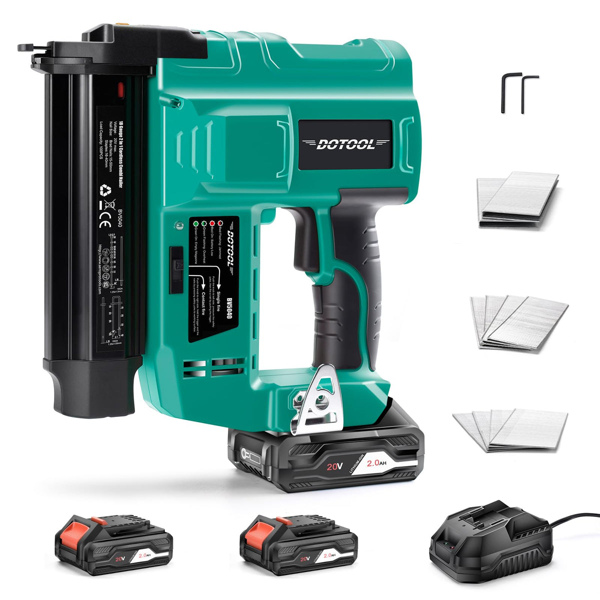 20V Cordless Brad Nailer Kit 2 in 1 Electric Nail Gun S94579