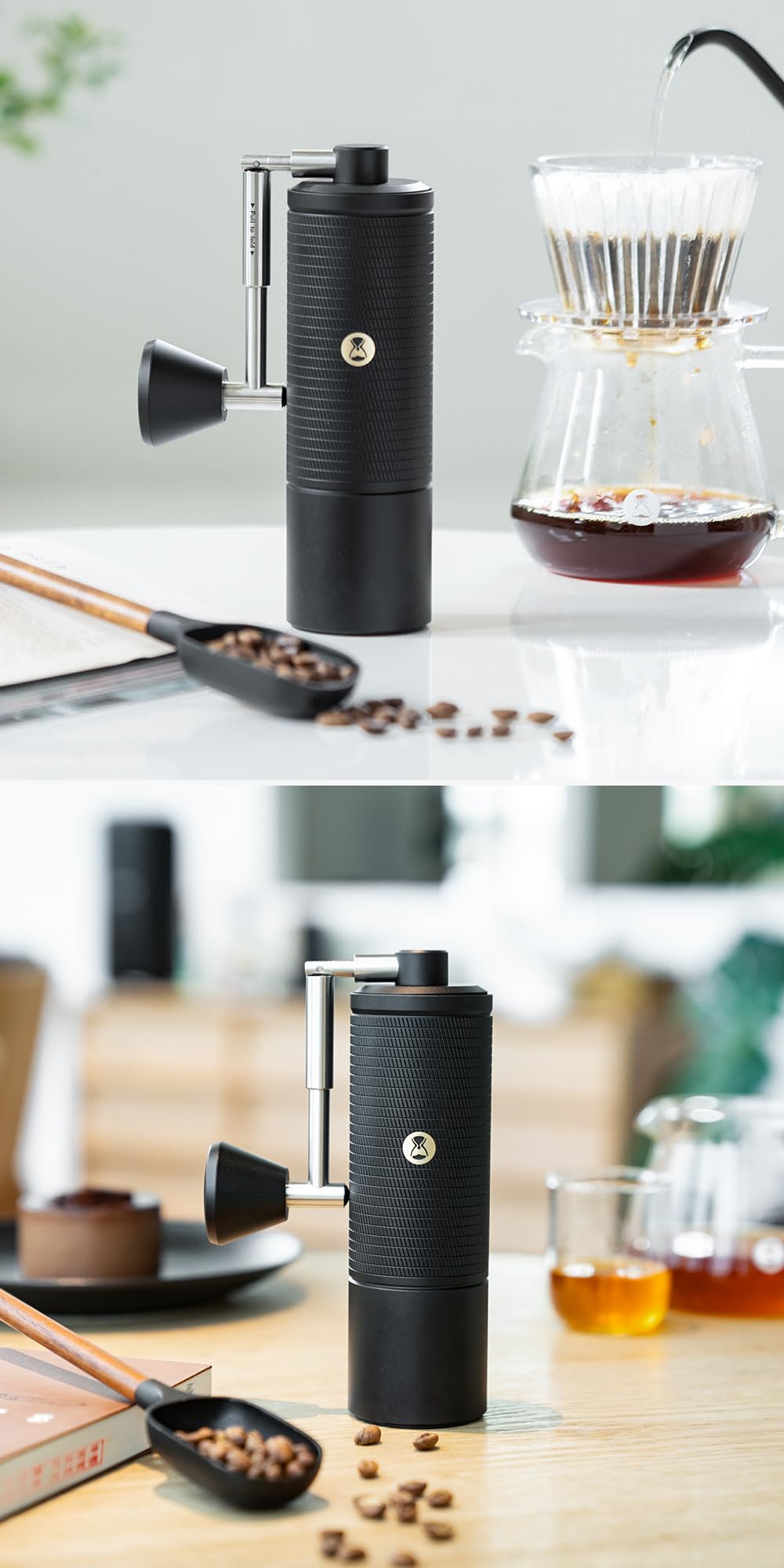 Manual Coffee Grinder 30g CNC Stainless Steel Conical Burr Matte Black M19752