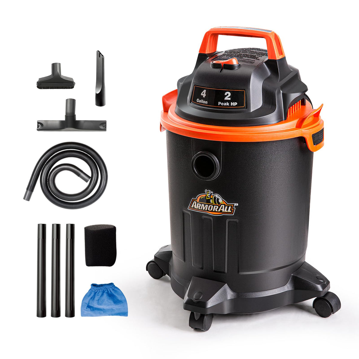 4 Gallon Wet/Dry Vac 2.0 Peak HP Shop Vacuum with Nozzles & Brush R896