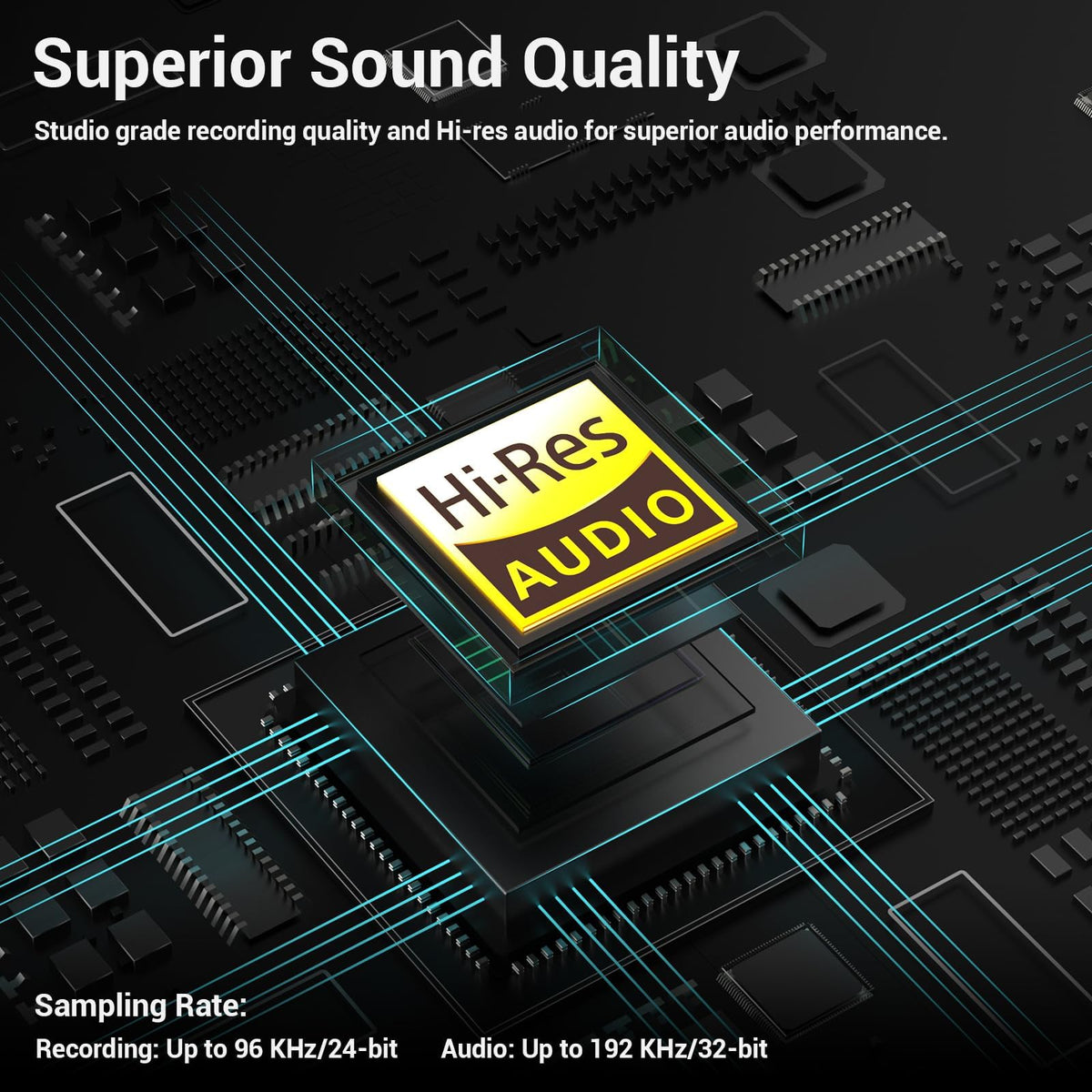 USB Audio Interface with Stereo Microphone Input and Headphone Jack M62614