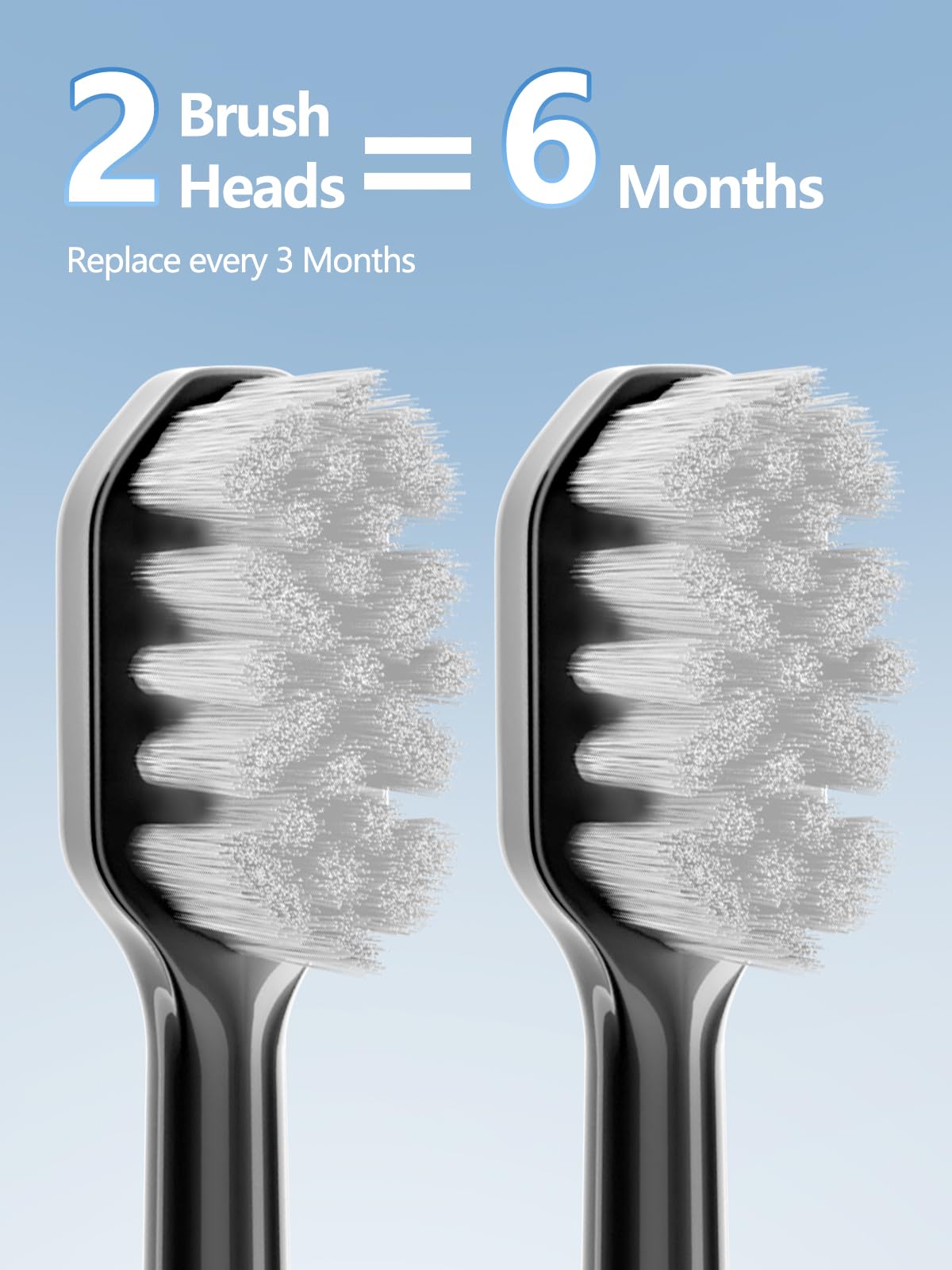 Electric Toothbrush Replacement Brush Heads 2-Pack Black Q15089