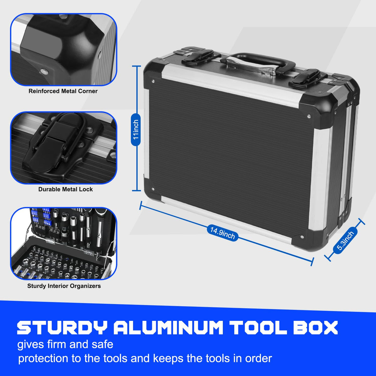 240-Pieces Mechanic Tool Set with Aluminium Tool Box N439