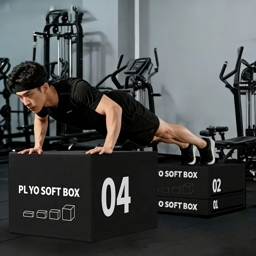 4-in-1 Foam Jumping Exercise Box Non-slip PU Leather Cover Z183647