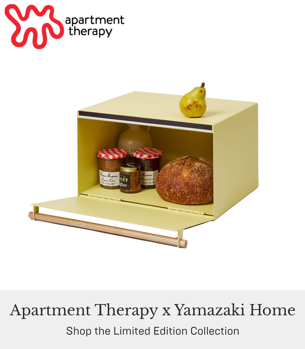 Large Yellow Steel Wood Bread Box H862761