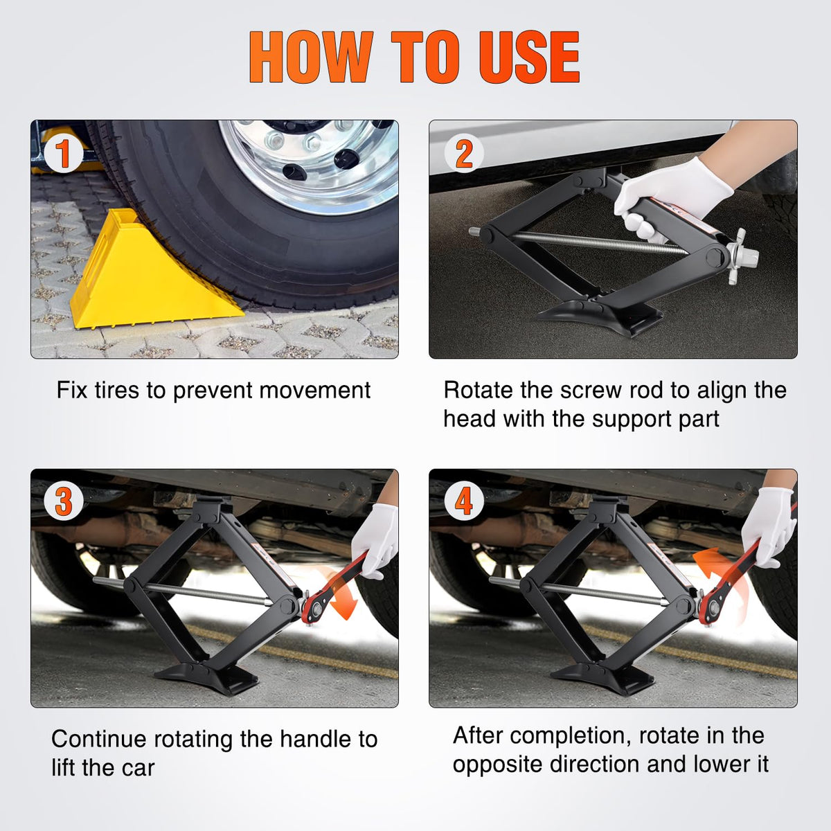 1.5 Ton Scissor Jack with Ratchet Lug Wrench X77574