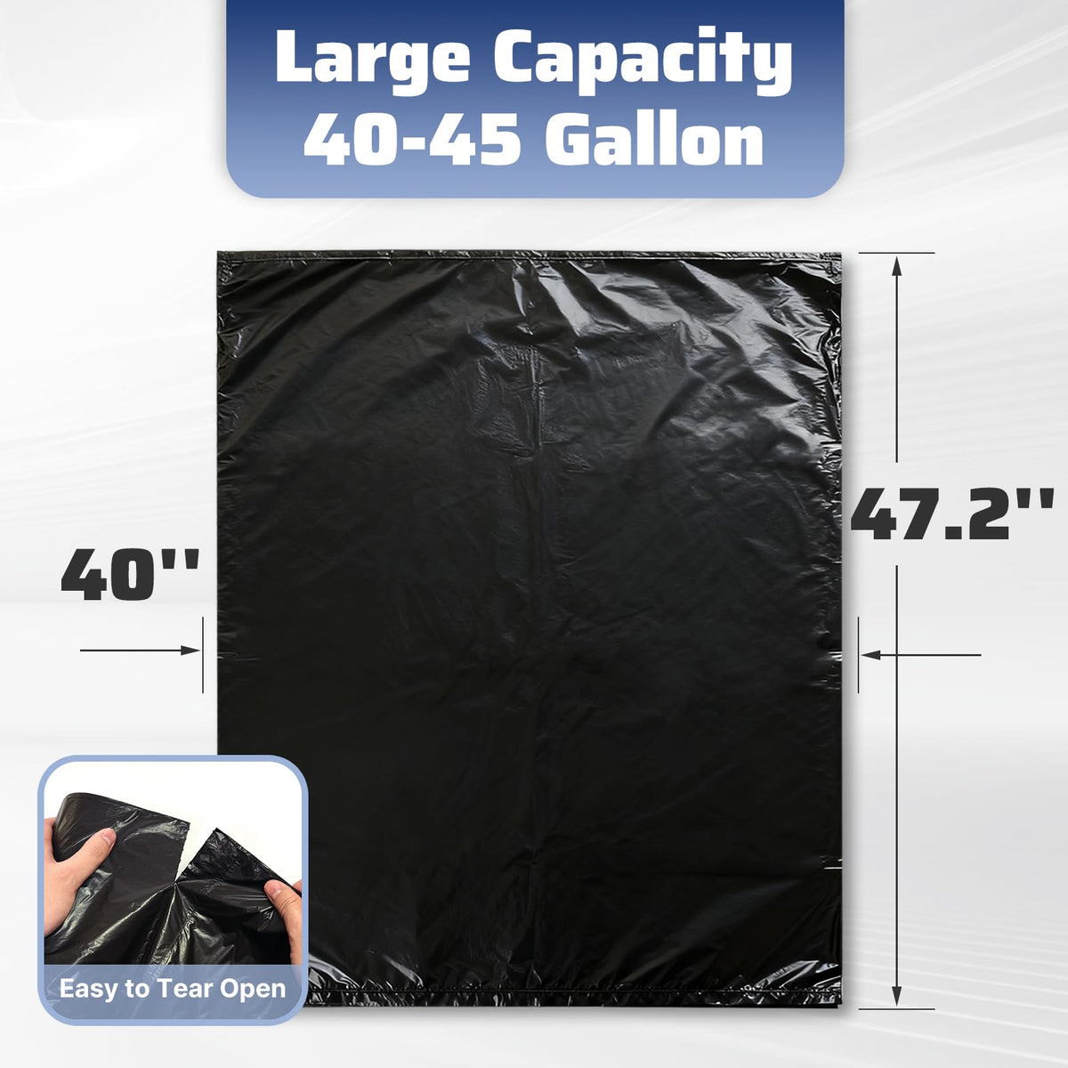 40-45 Gallon 100 Count 21 Micron HDPE Trash Bags U227