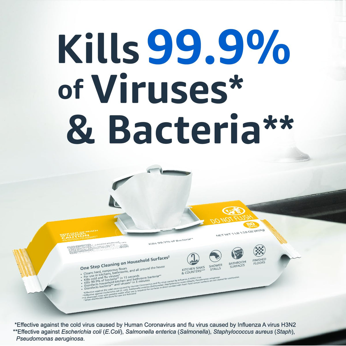 Lemon & Fresh Air Scent Multi-Surface Disinfecting Wipes 320 Count B1272