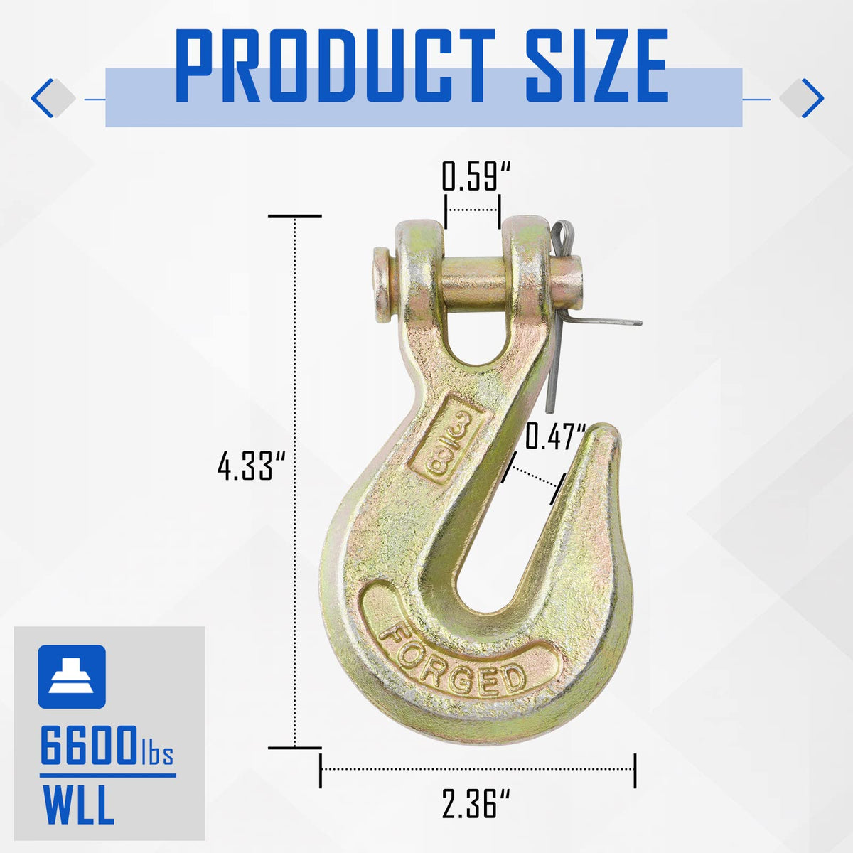3/8" Grade 70 Forged Steel Clevis Grab Hooks H204