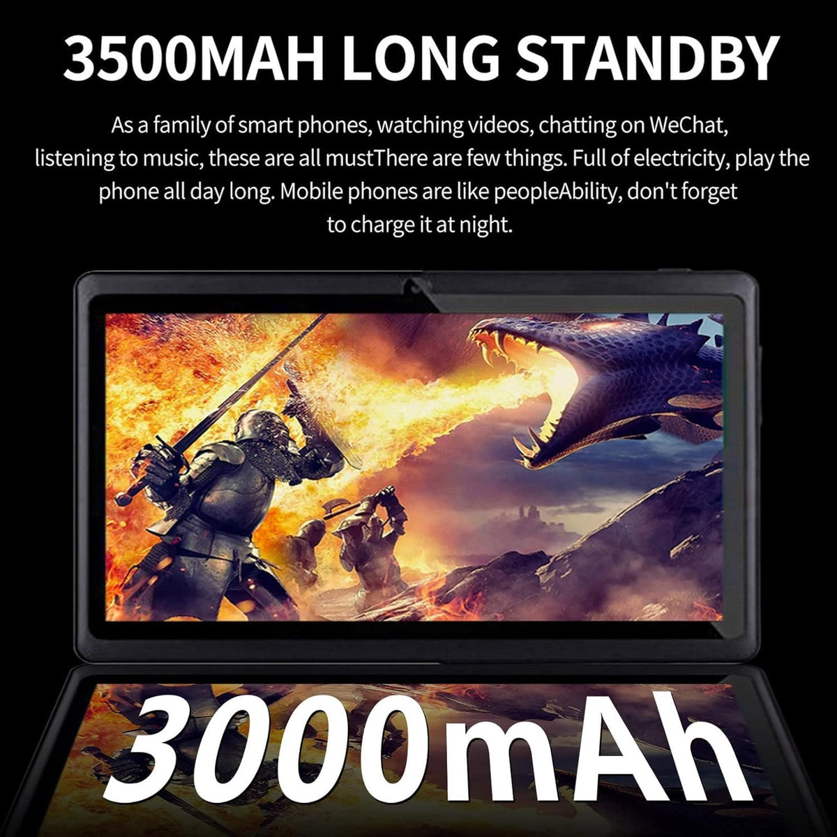 7-inch Android Tablet 1GB +8GB 3000 mAh Black F8477
