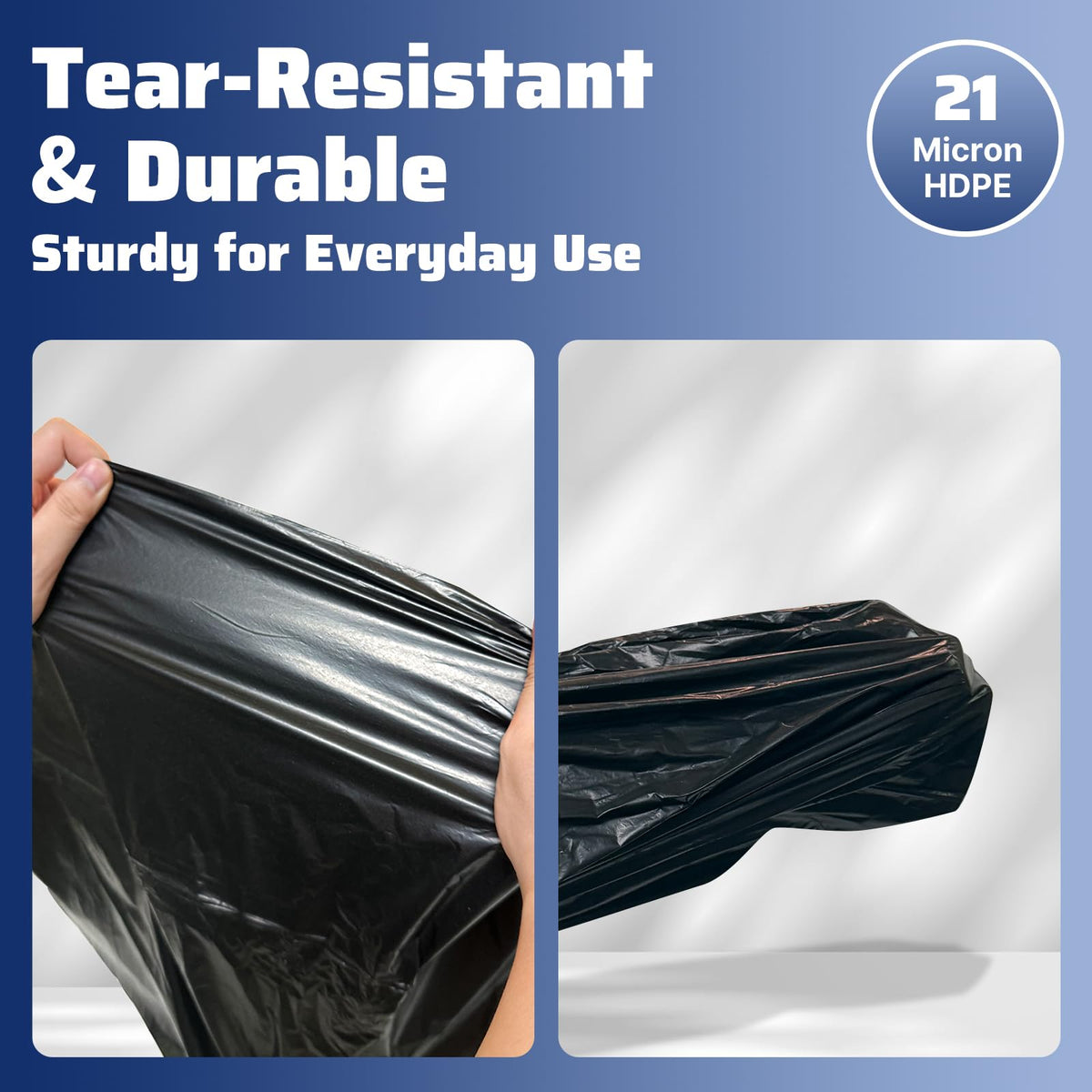 40-45 Gallon 100 Count 21 Micron HDPE Trash Bags U227