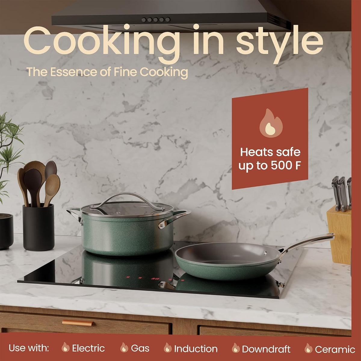 12-Piece Nonstick Ceramic Cookware Set H8158