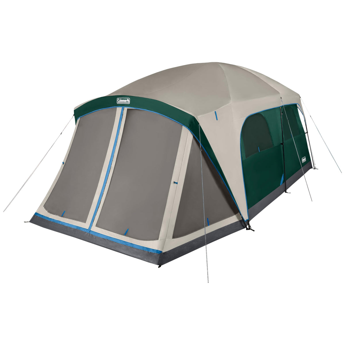 Camping Tent with Rainfly & Screened Porch, Weatherproof Family Tent Fits 4 Queen-Sized Airbeds K230291