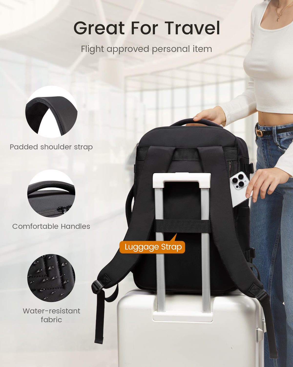 40L Waterproof Travel Backpack with 2 Cubes R407488