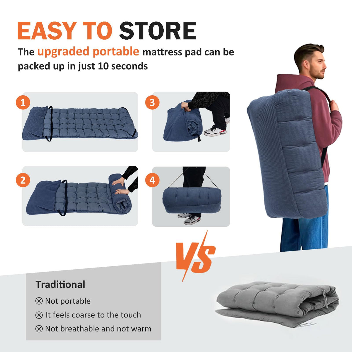 Camping Cot with Cushion Z26398