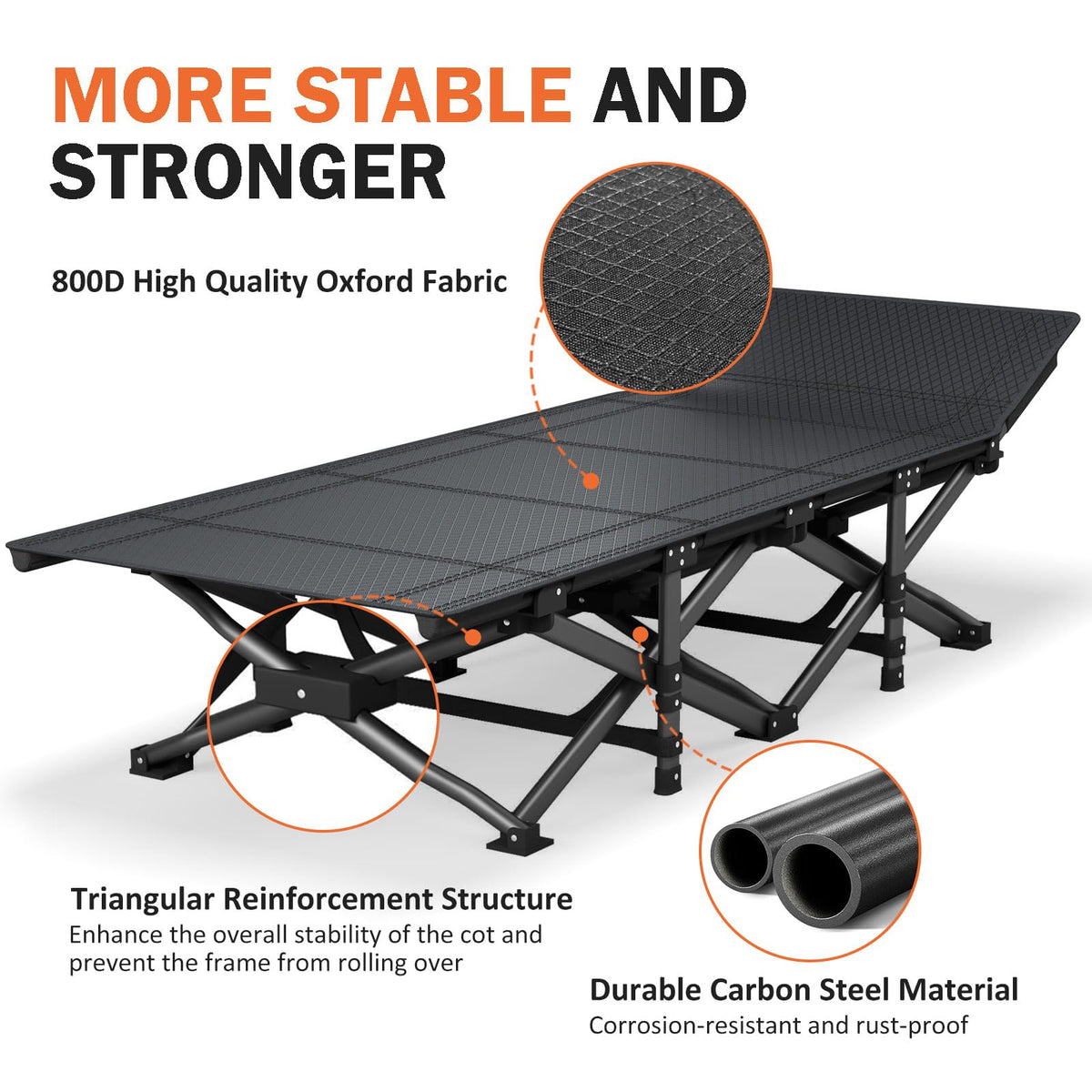 Camping Cot with Cushion Z26398