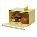 Large Yellow Steel Wood Bread Box H862761