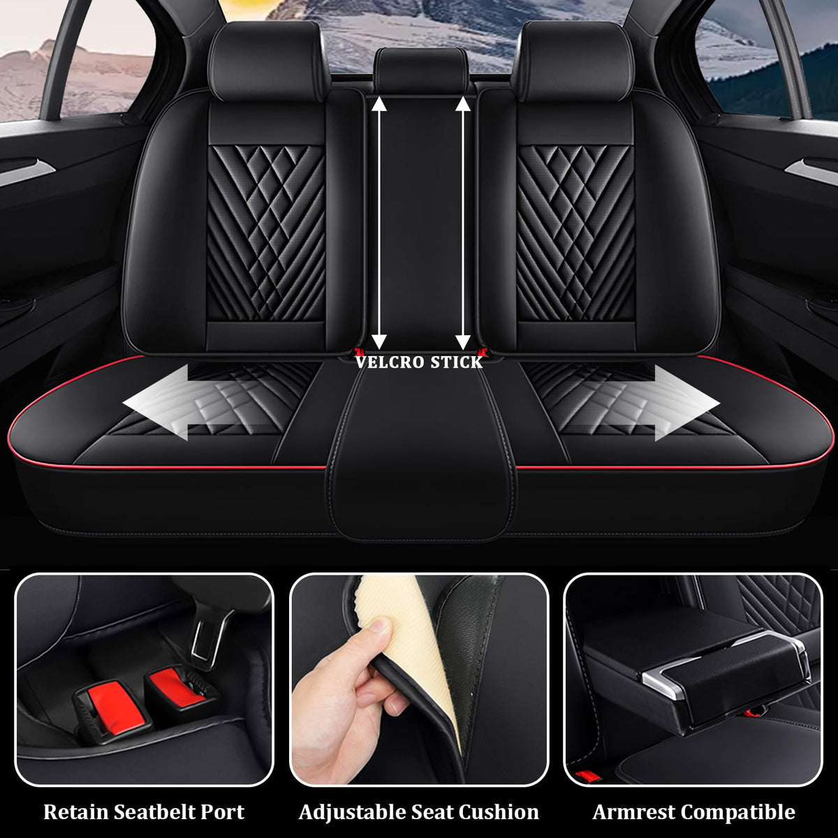 Waterproof Nappa Leather Full Set Car Seat Covers S973