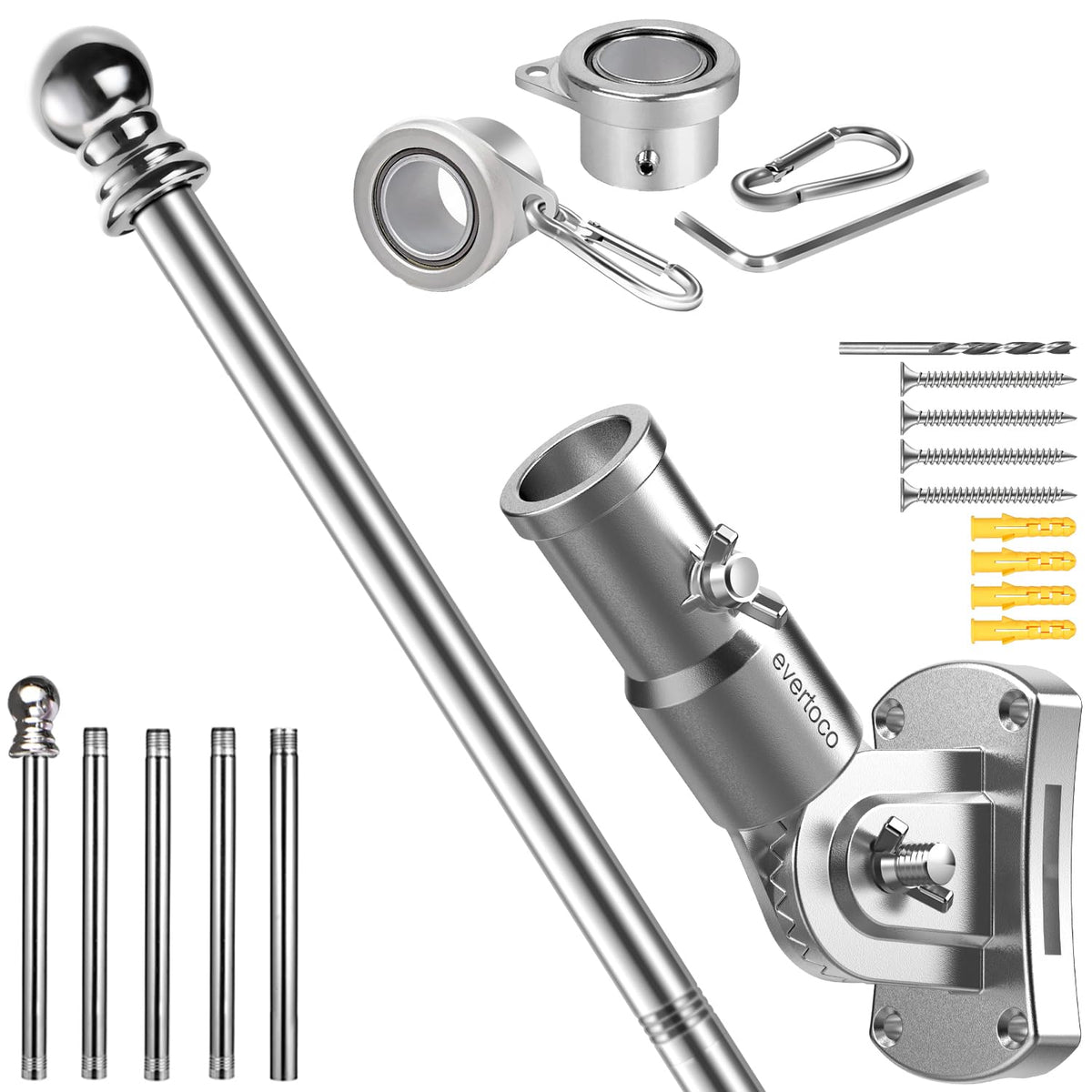 Heavy Duty Stainless Steel Flag Pole Kit C252615
