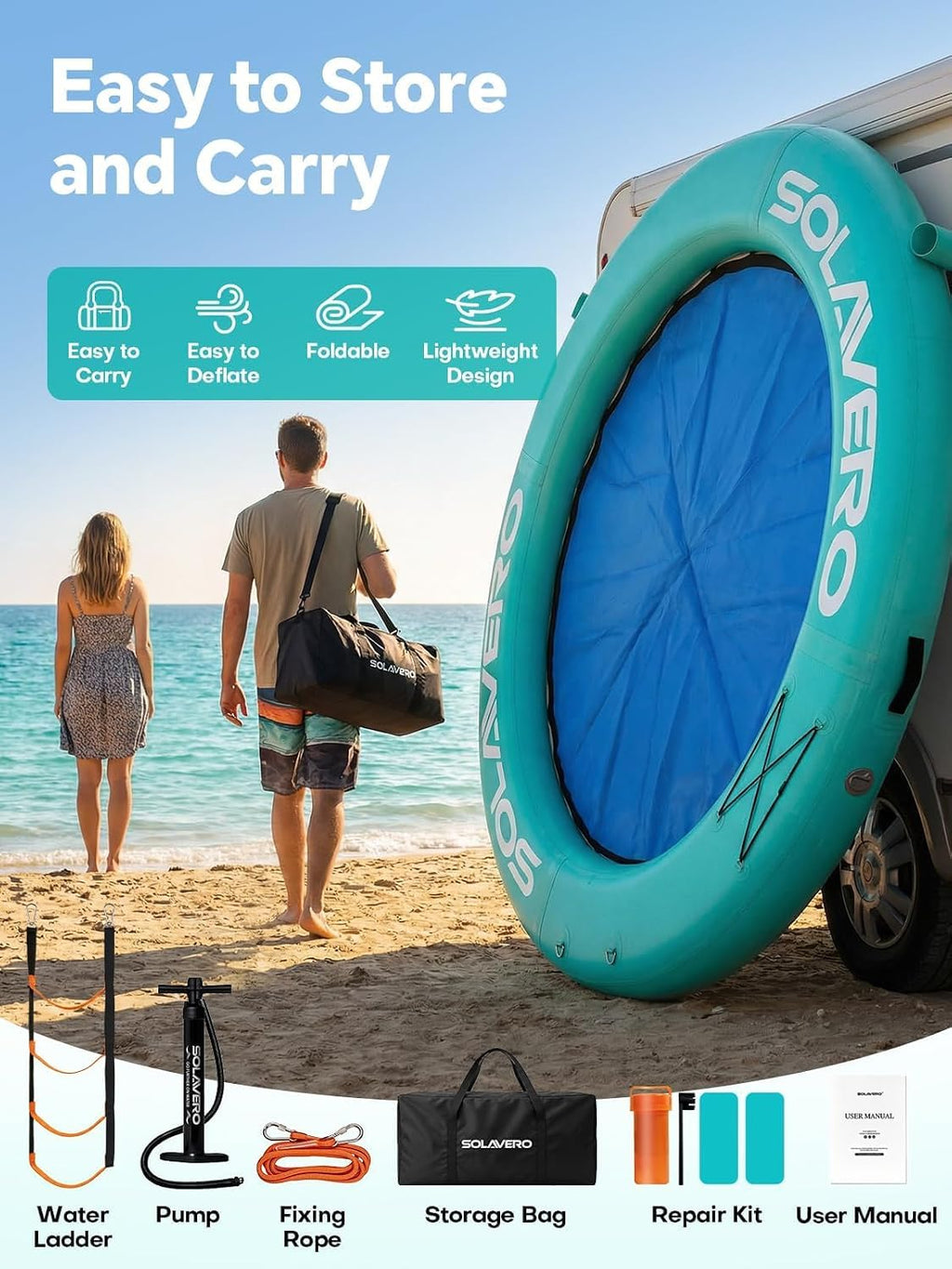 Inflatable Floating Dock and Water Hammock J9931