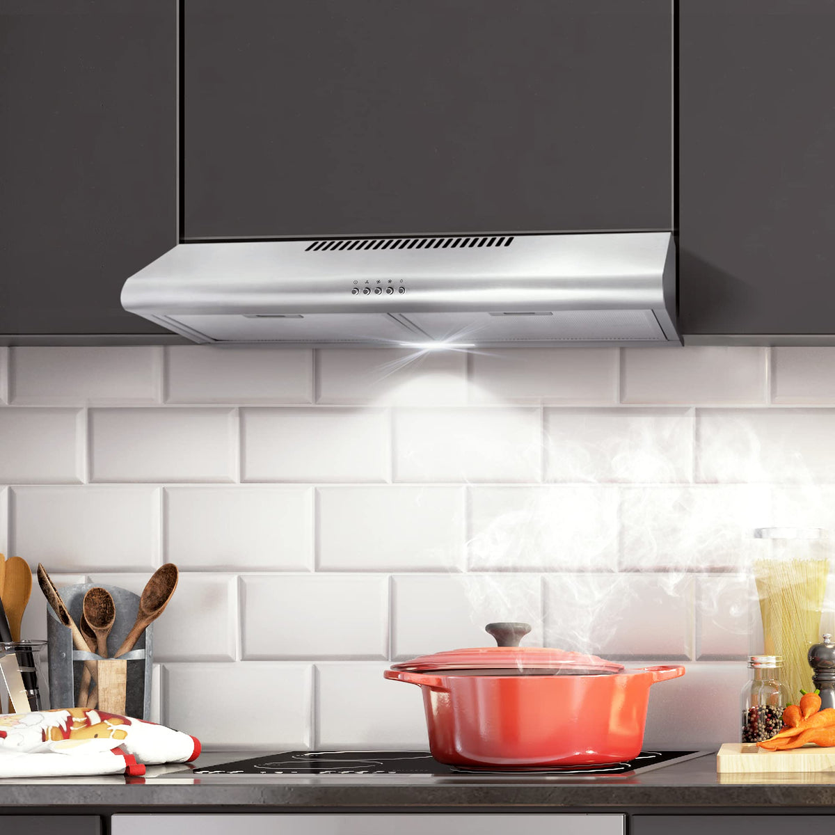 30 in. Under Cabinet Range Hood with LED Lights, Stainless Steel U307