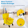 35 Qt Mop Bucket with Side Press Wringer on Wheels E50786