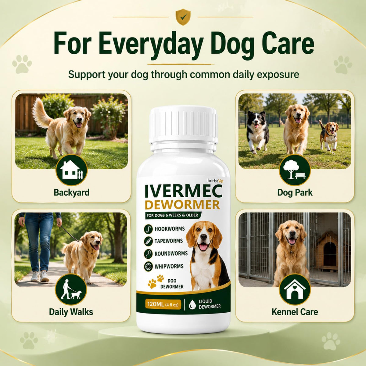 Broad Spectrum Dog Dewormer Liquid 120ml X911