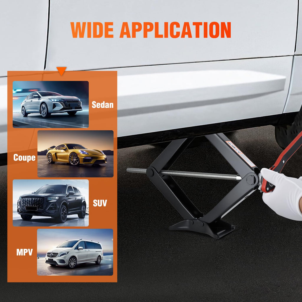 1.5 Ton Scissor Jack with Ratchet Lug Wrench X77574